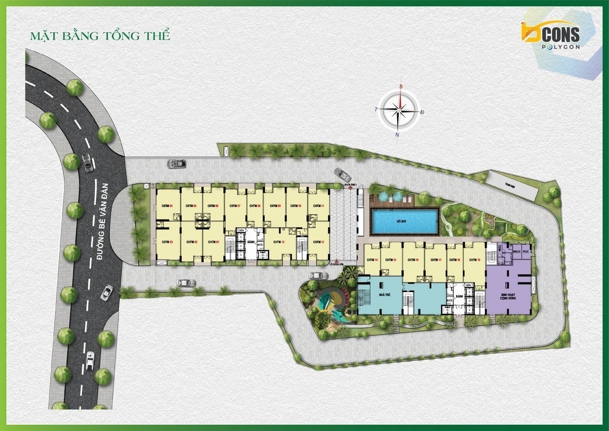 Mua Ban Du An Bcons Polygon Di An Binh Duong 1 Mặt bằng tổng thể dự án Bcons Polygon An Bình